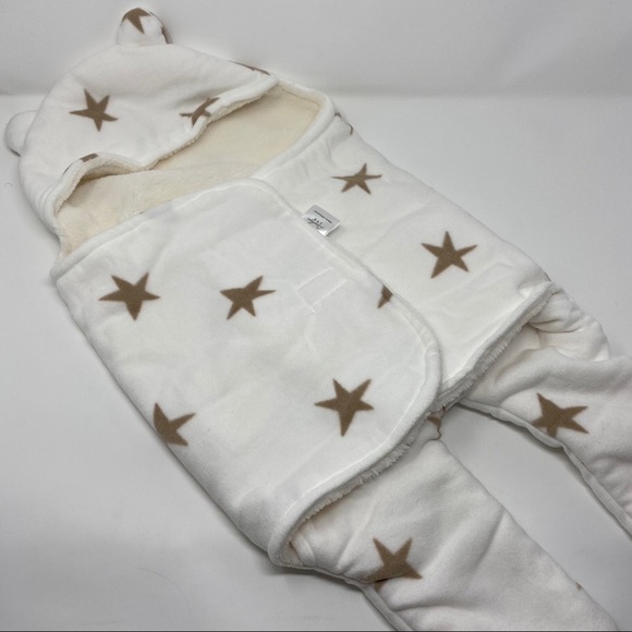 NEW Baby Fleece Hooded Swaddle Sleep Sack 3-6M - Picture 2 of 8